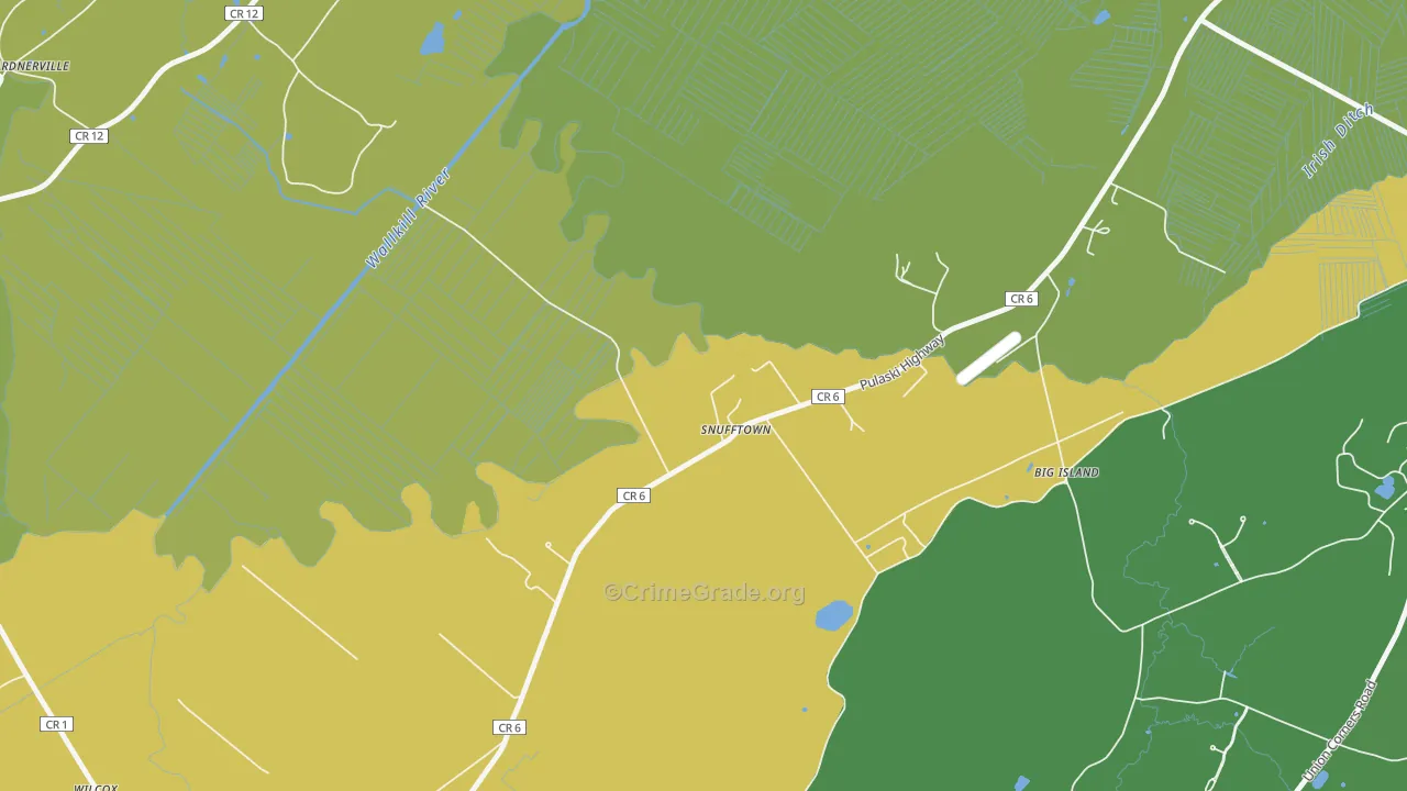 Snufftown, NY Map of Murder Rates