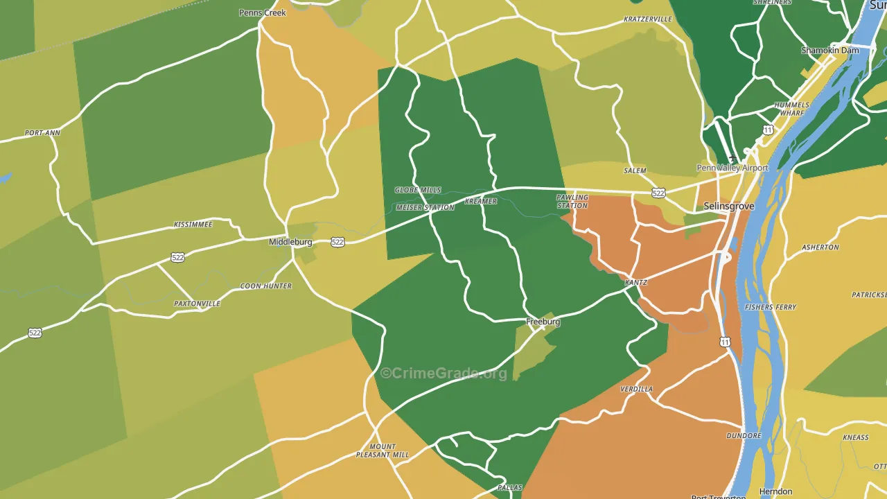 Snyder County, PA Map of Murder Rates