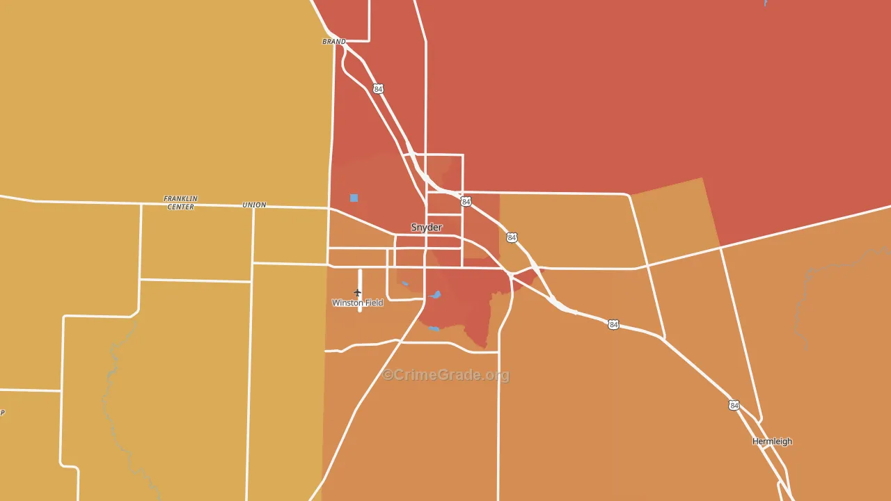 Snyder, TX Map of Murder Rates