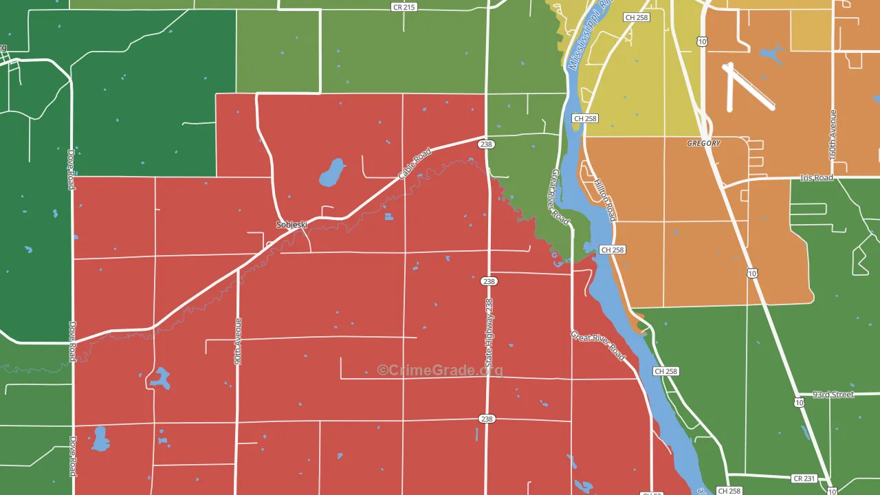 Sobieski, MN Map of Murder Rates