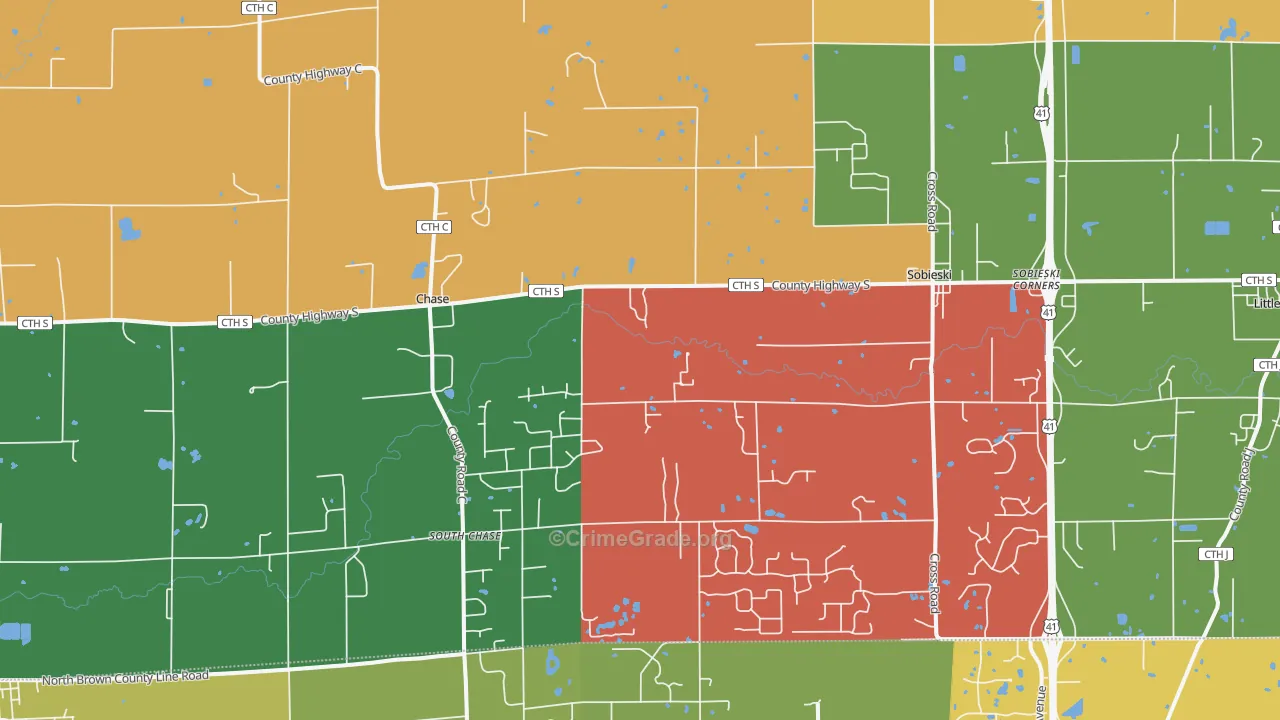 Sobieski, WI Map of Murder Rates