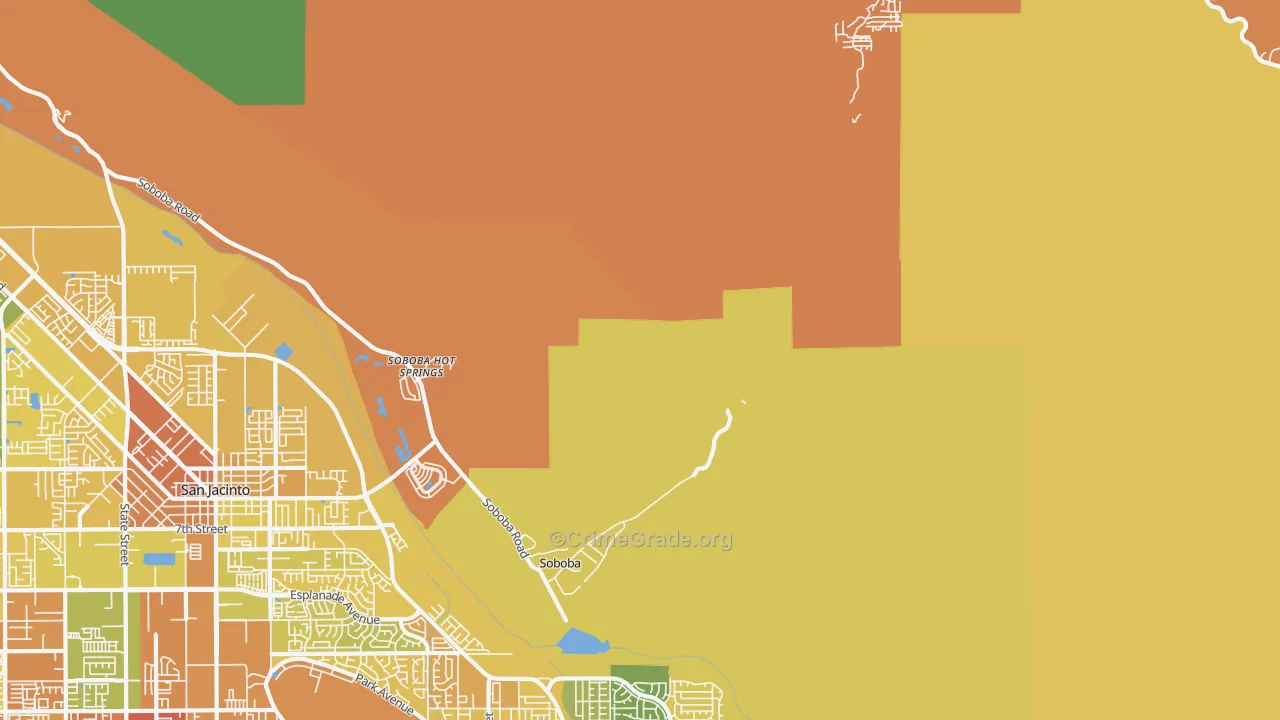 Soboba Hot Springs, CA Map of Murder Rates