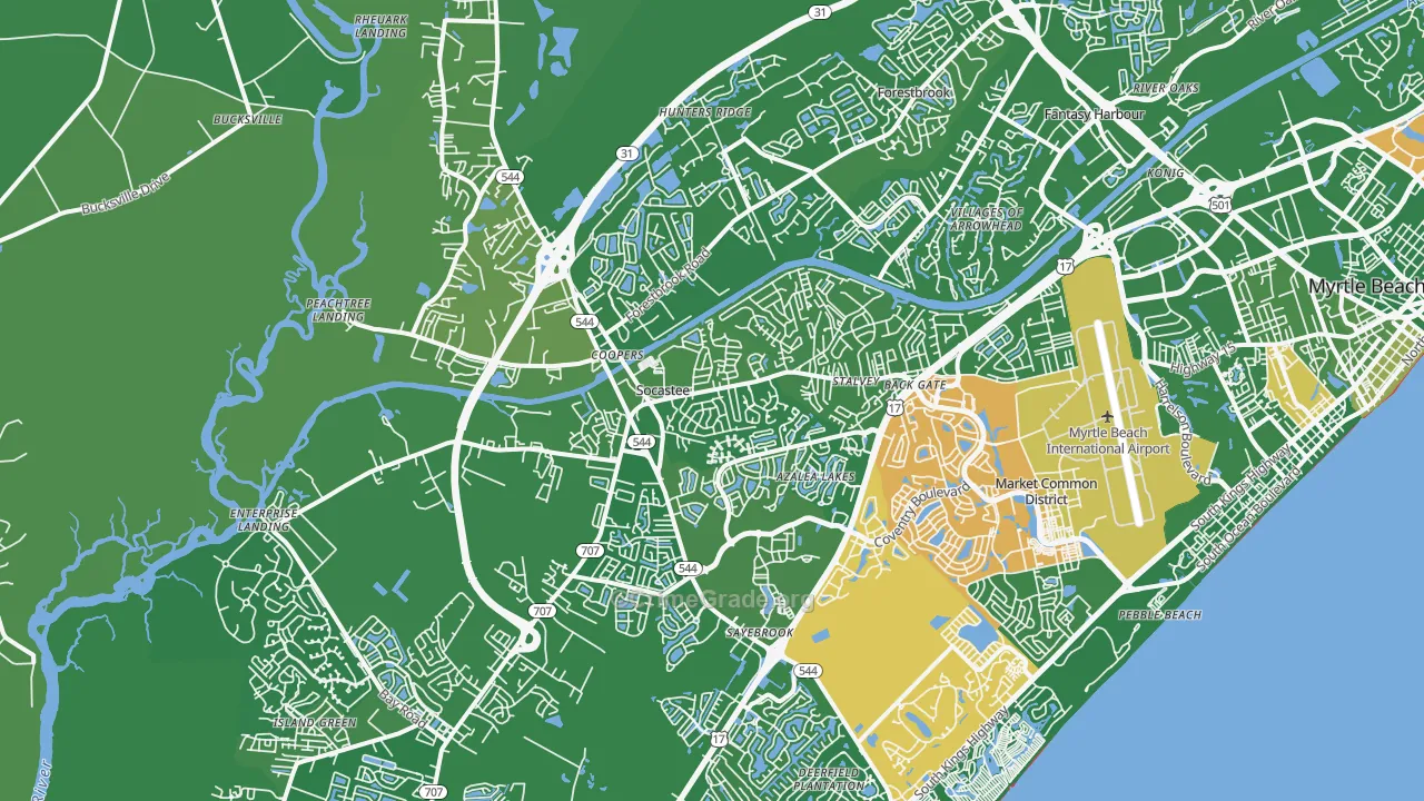 Socastee, SC Map of Murder Rates