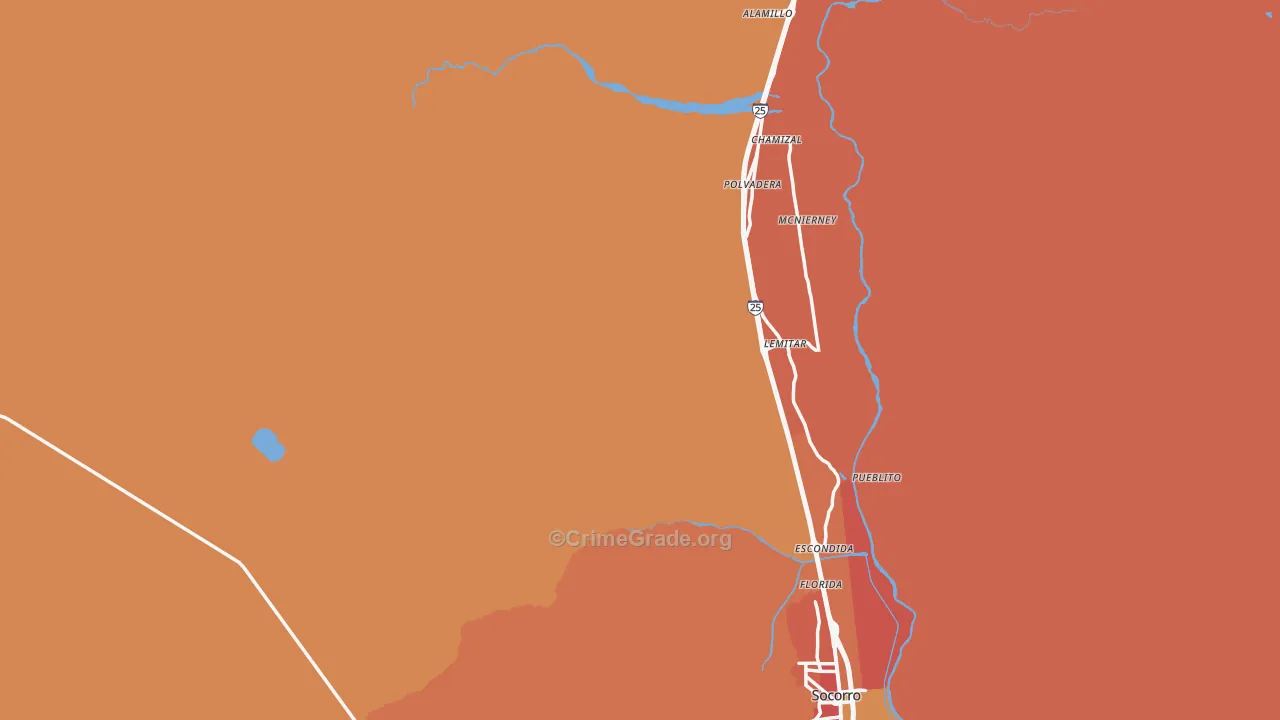 Socorro County, NM Map of Murder Rates