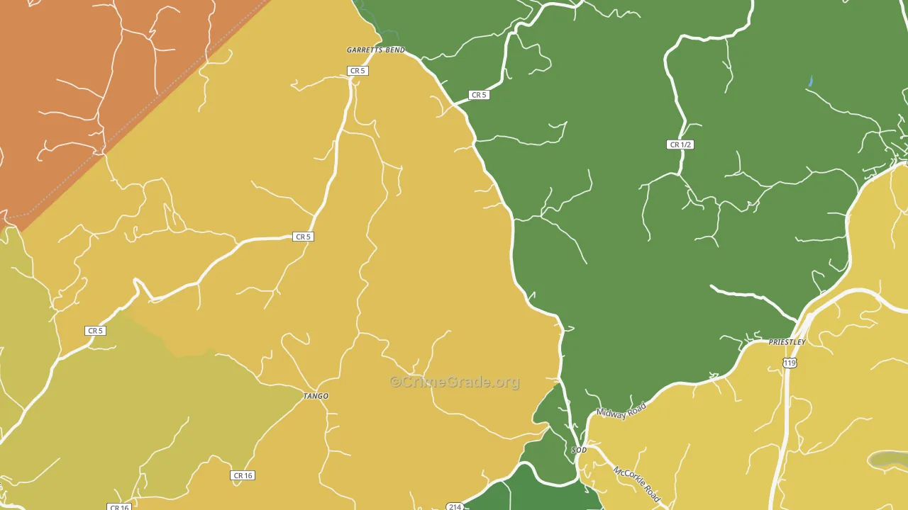 Sod, WV Map of Murder Rates