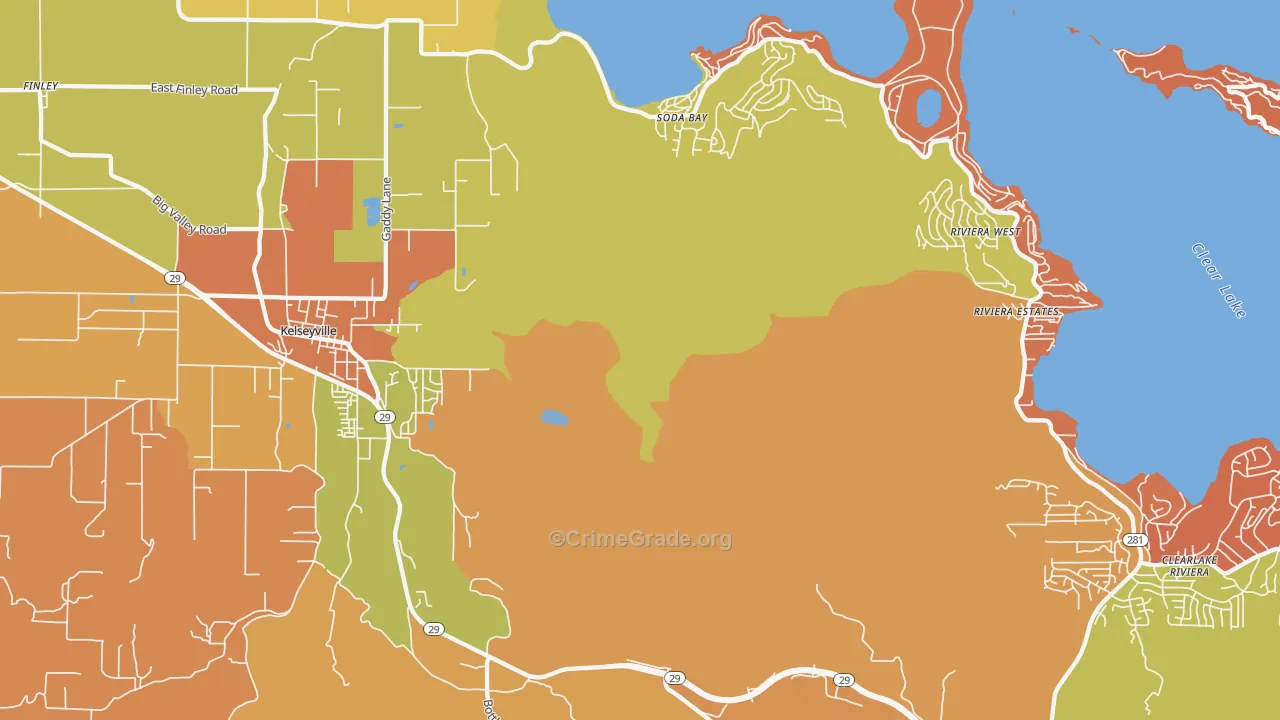 Soda Bay, CA Map of Murder Rates