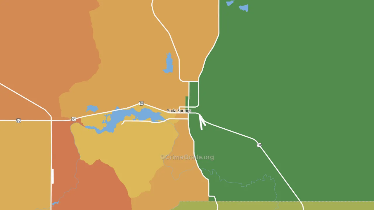 Soda Springs, ID Map of Murder Rates