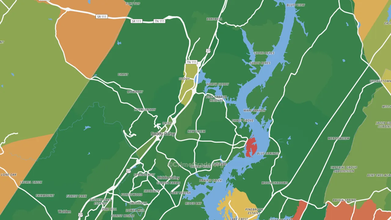 Soddy-Daisy, TN Map of Murder Rates