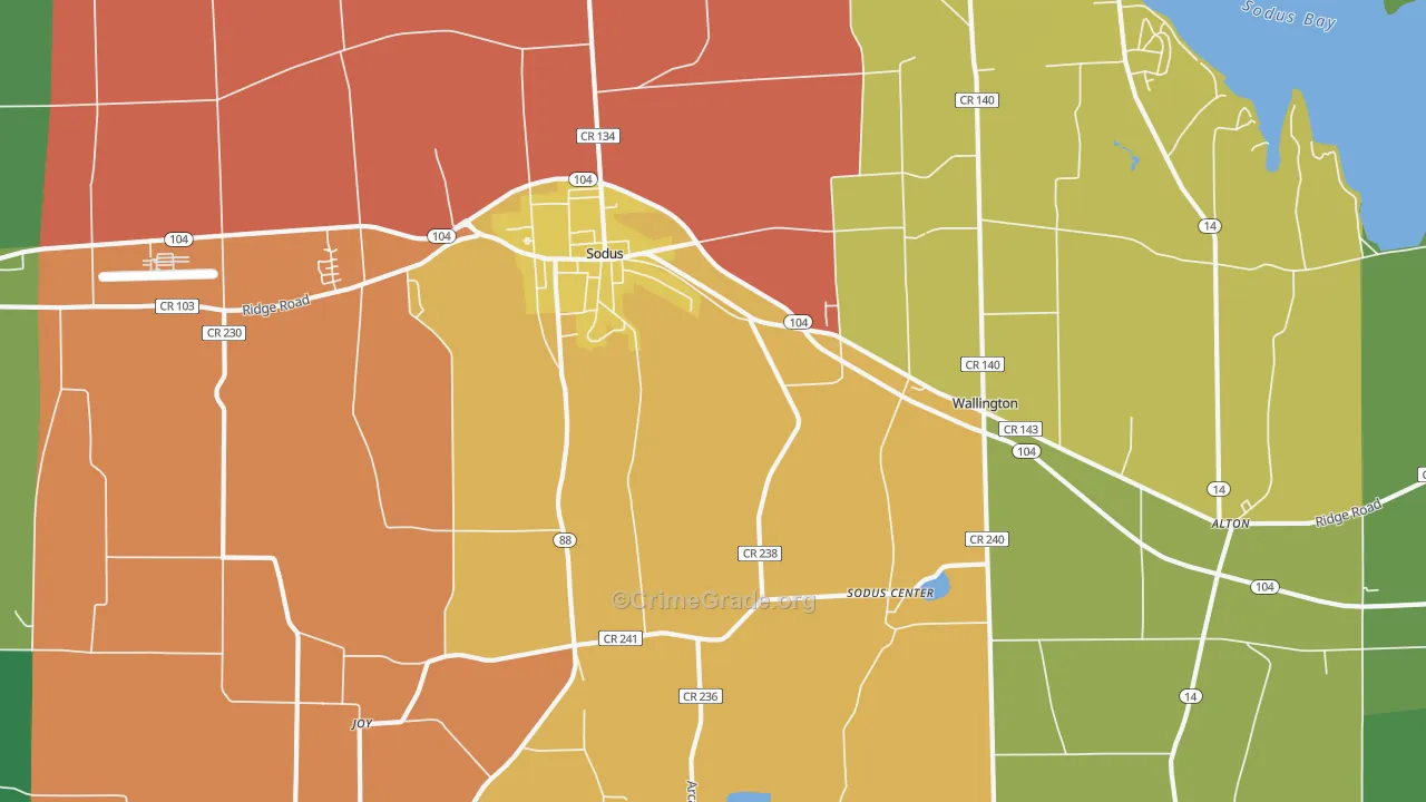 Sodus, NY Map of Murder Rates