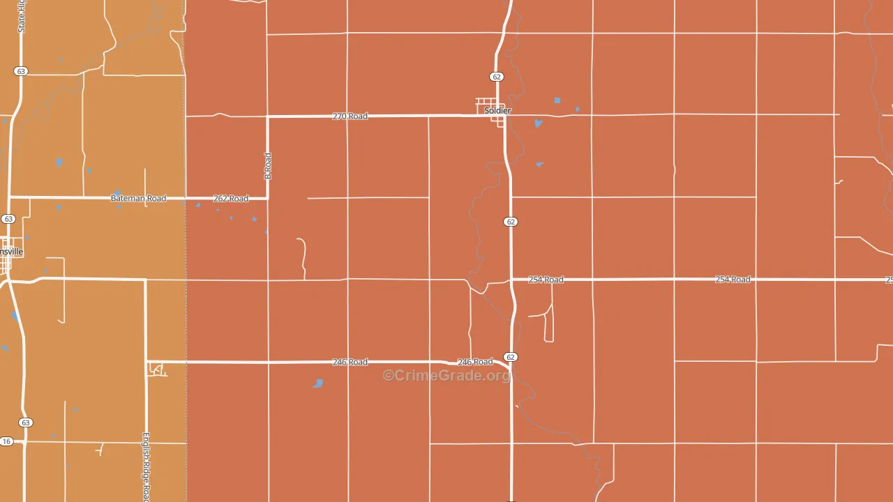 Soldier, KS Map of Murder Rates