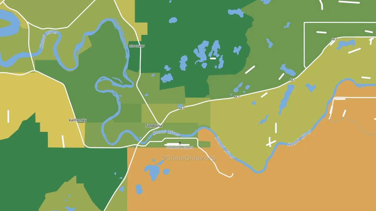Soldotna, AK Map of Murder Rates