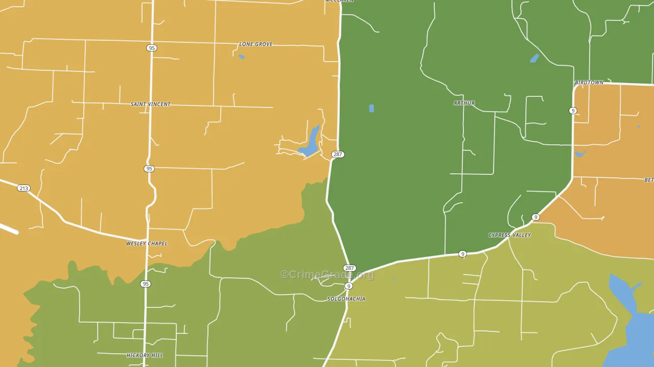 Solgohachia, AR Map of Murder Rates