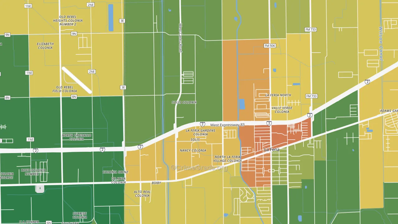 Solis, TX Map of Murder Rates