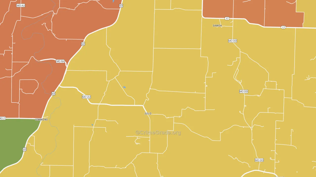 Solo, MO Map of Murder Rates