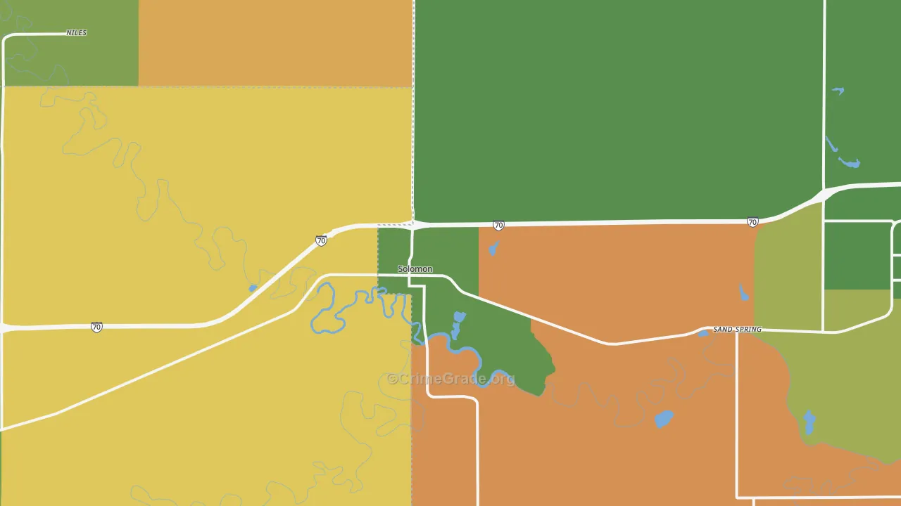 Solomon, KS Map of Murder Rates