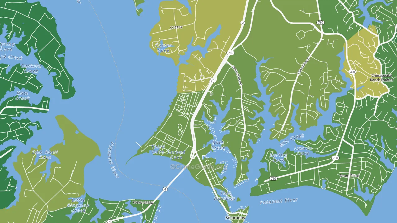 Solomons, MD Map of Murder Rates