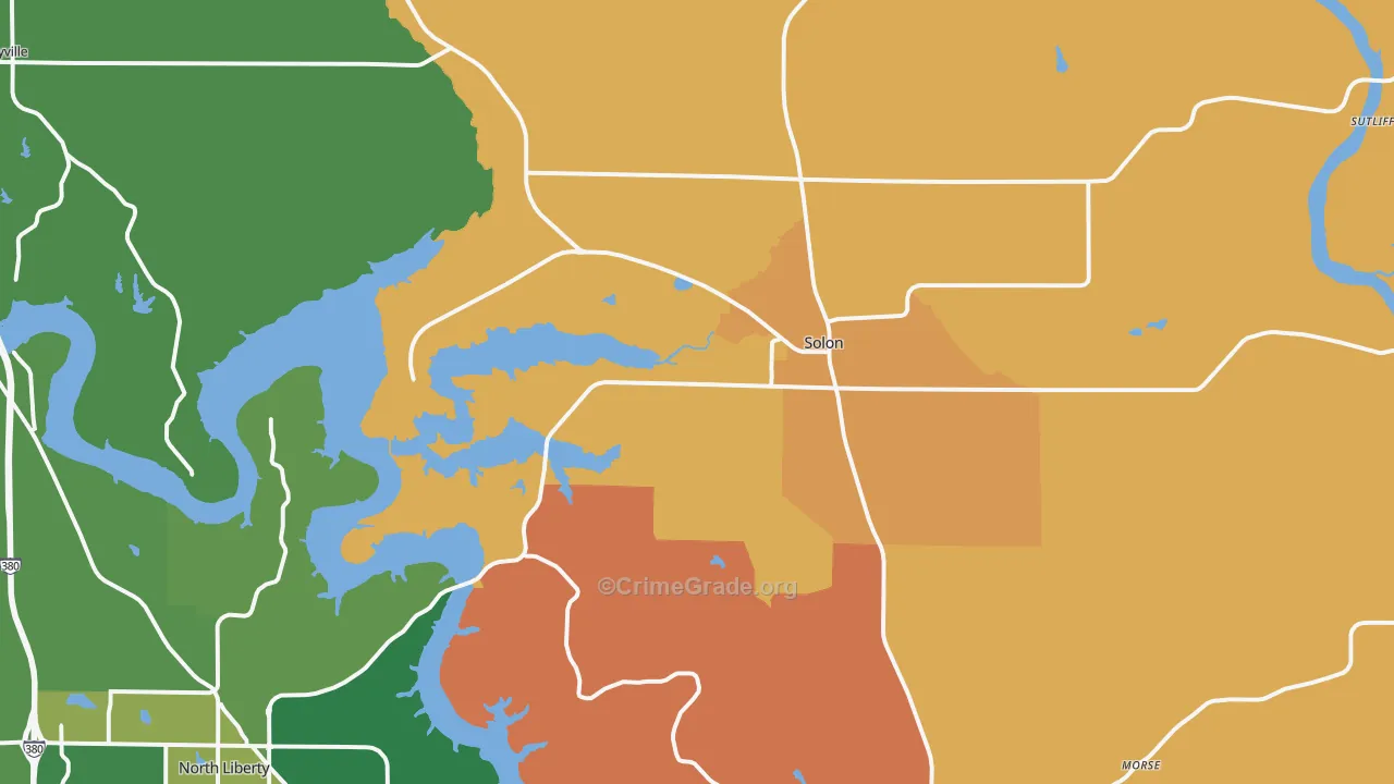 Solon, IA Map of Murder Rates
