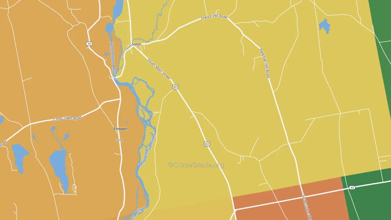 Solon, ME Map of Murder Rates