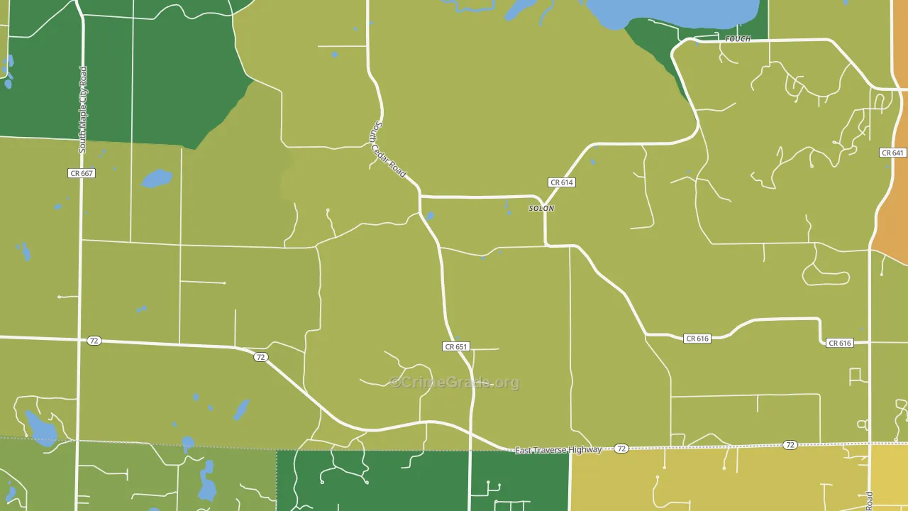 Solon, MI Map of Murder Rates
