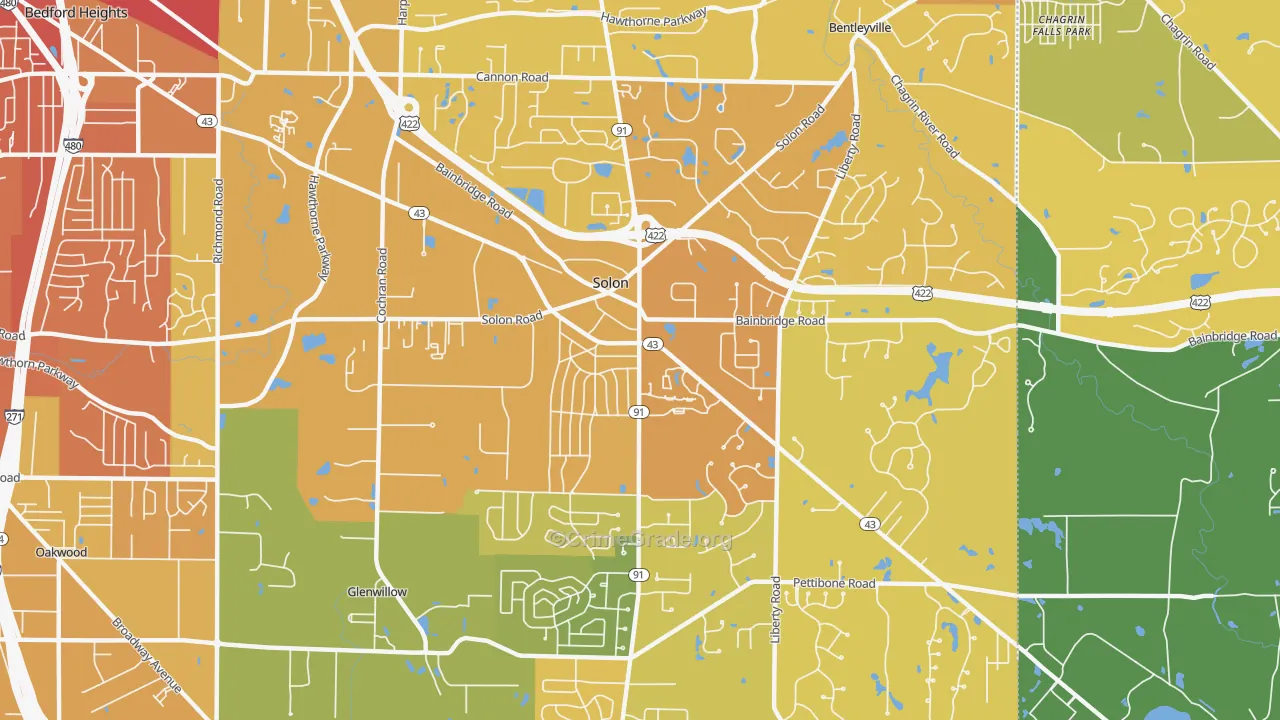 Solon, OH Map of Murder Rates