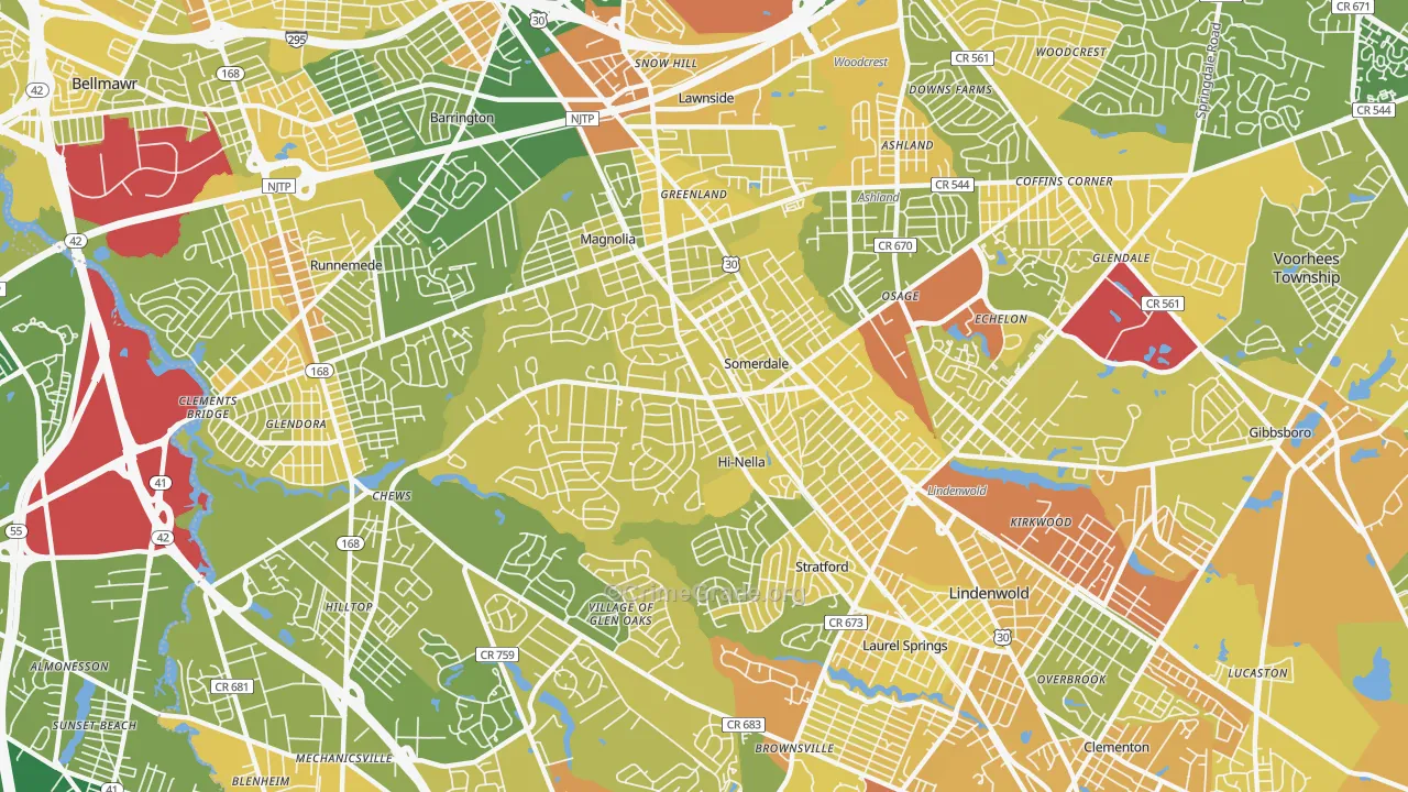 Somerdale, NJ Map of Murder Rates