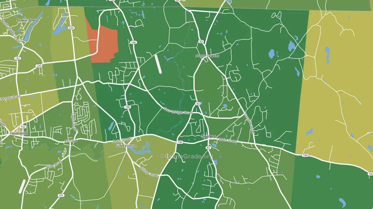 Somers, CT Map of Murder Rates