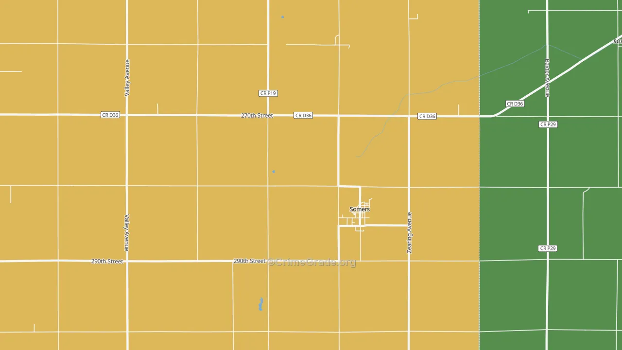 Somers, IA Map of Murder Rates