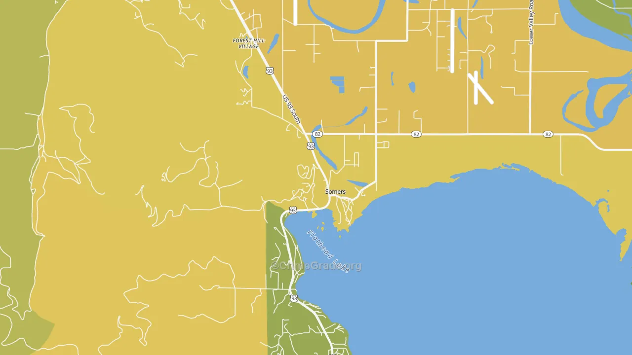 Somers, MT Map of Murder Rates