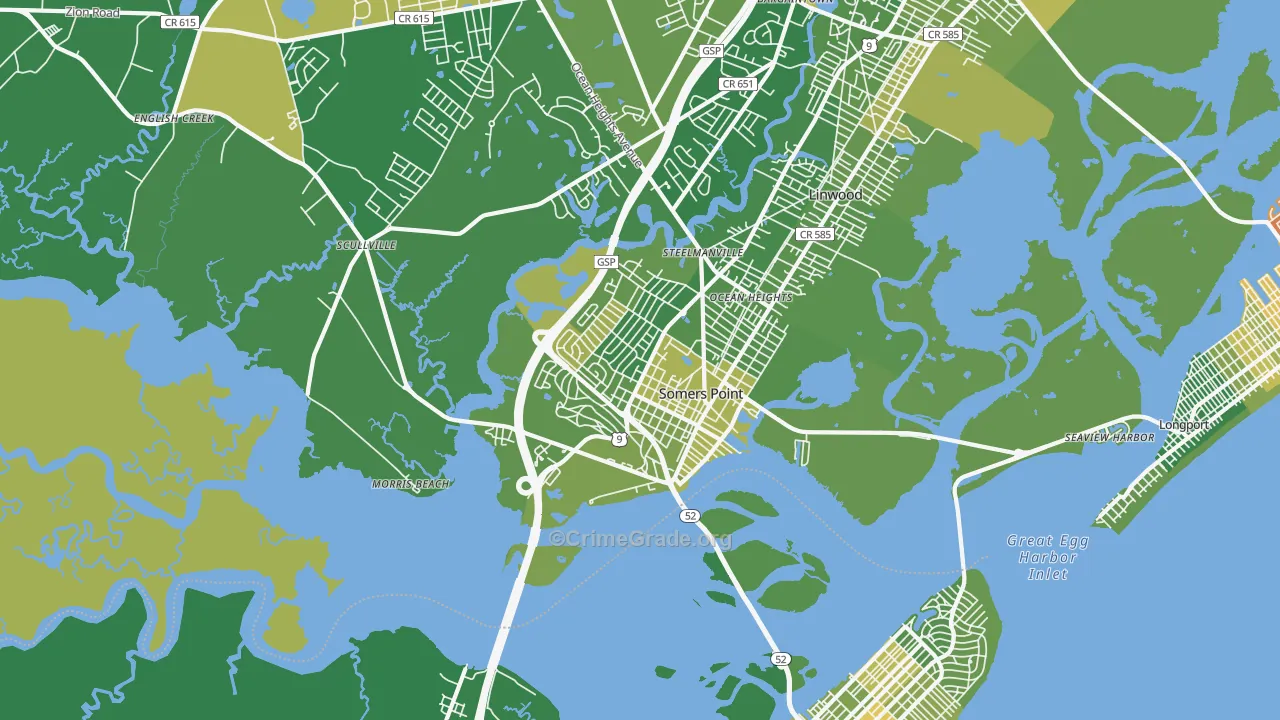 Somers Point, NJ Map of Murder Rates
