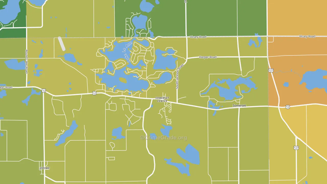 Somerset Center, MI Map of Murder Rates