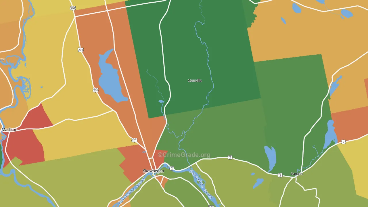 Somerset County, ME Map of Murder Rates