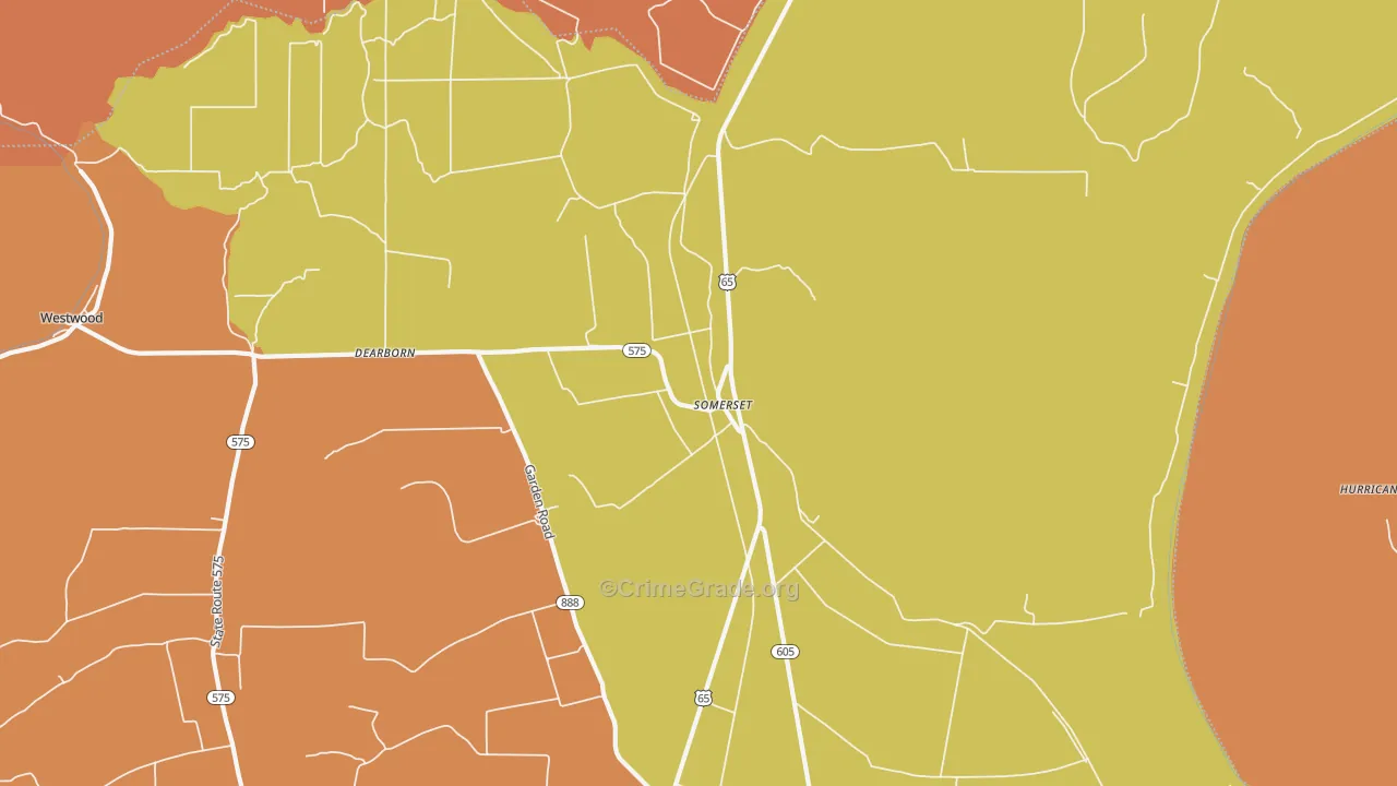 Somerset, LA Map of Murder Rates
