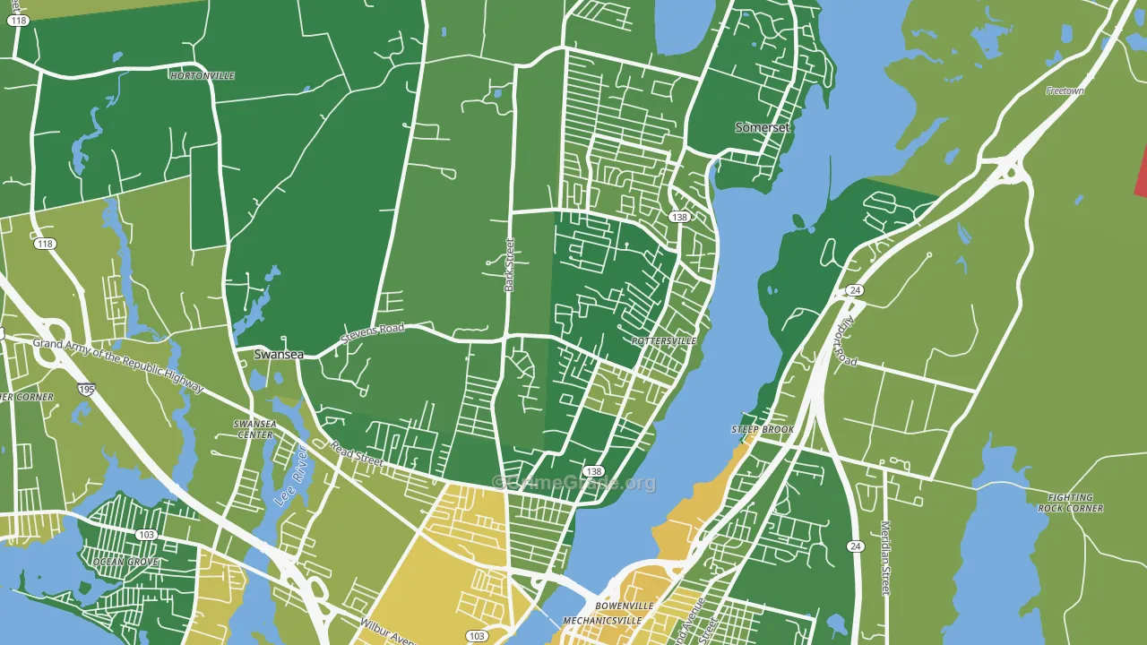 Somerset, MA Map of Murder Rates