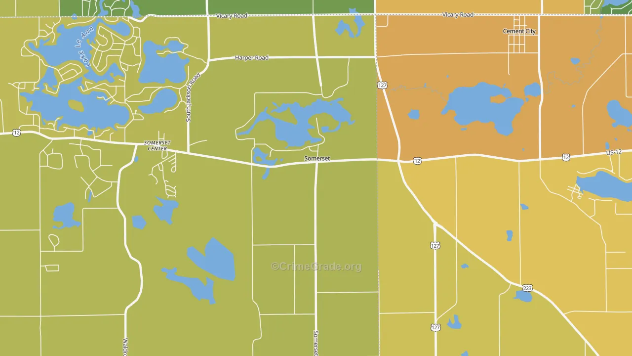 Somerset, MI Map of Murder Rates