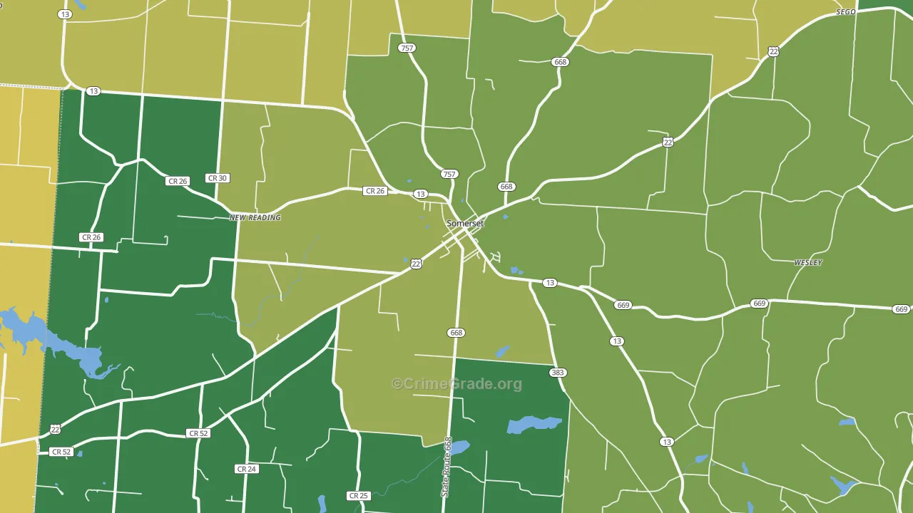 Somerset, OH Map of Murder Rates