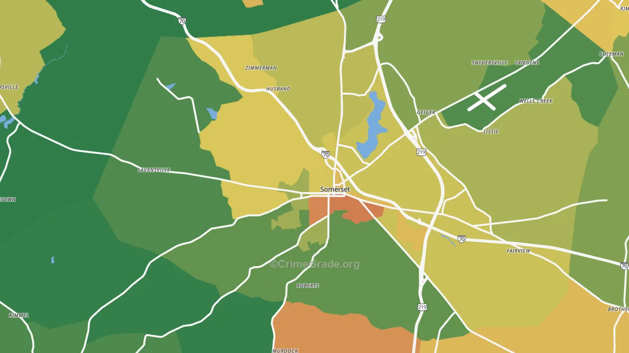 Somerset, PA Map of Murder Rates