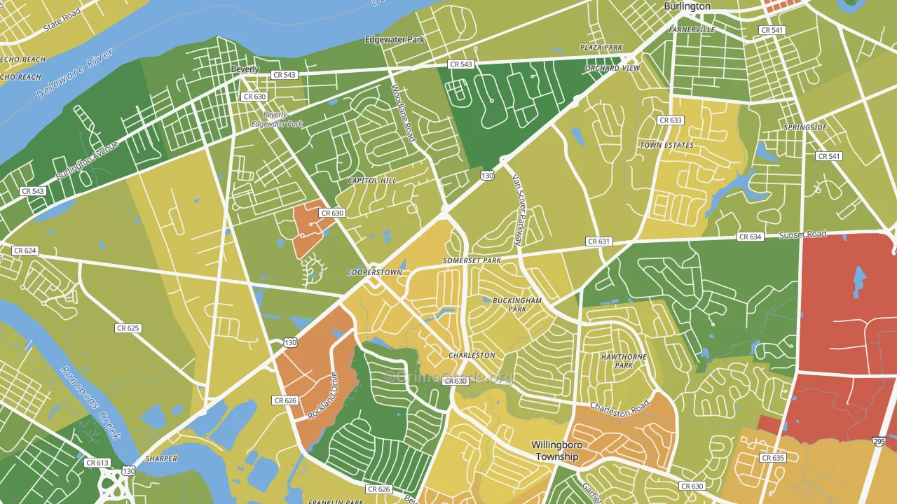 Somerset Park, Willingboro, NJ Map of Murder Rates