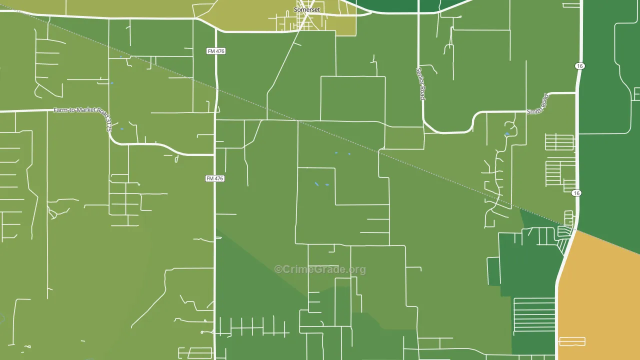 Somerset, TX Map of Murder Rates