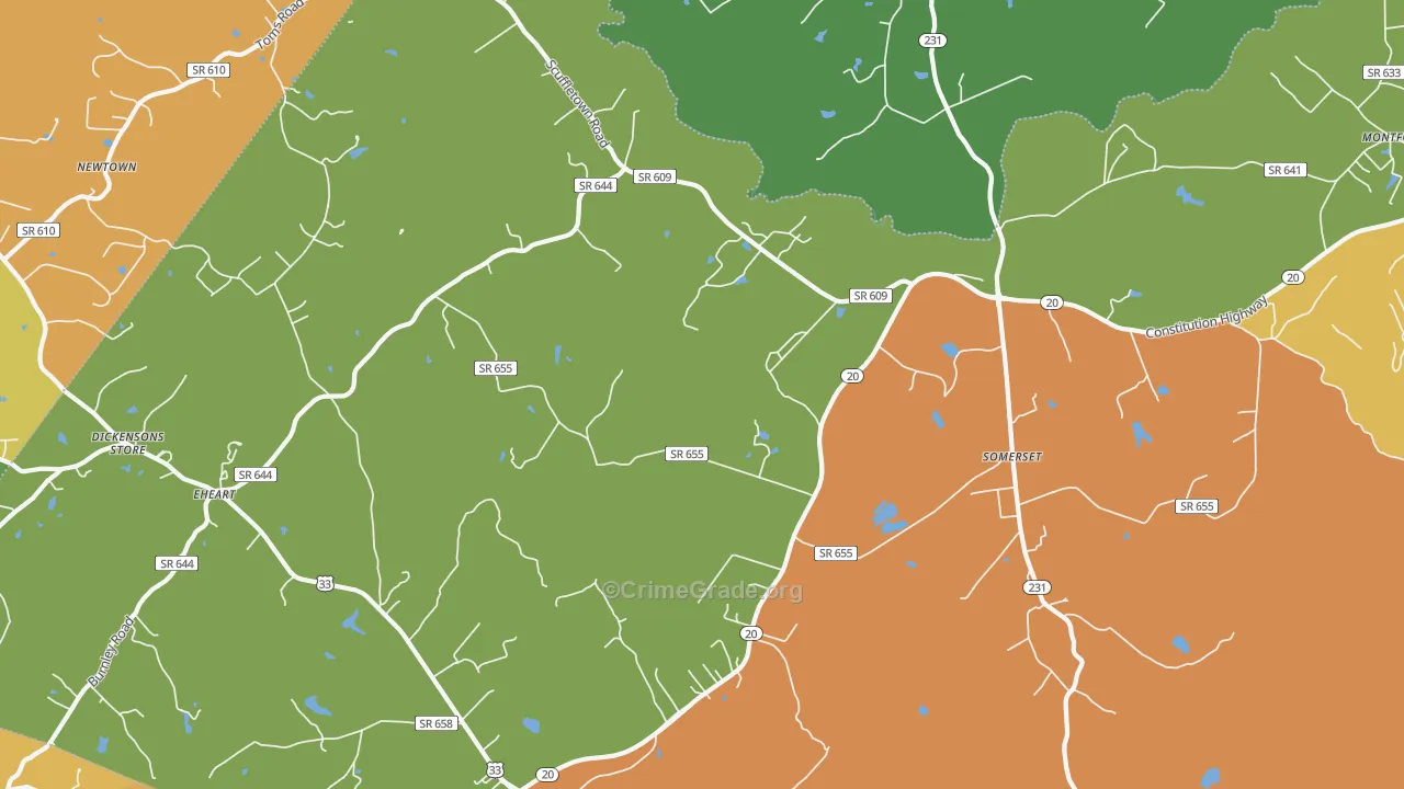 Somerset, VA Map of Murder Rates
