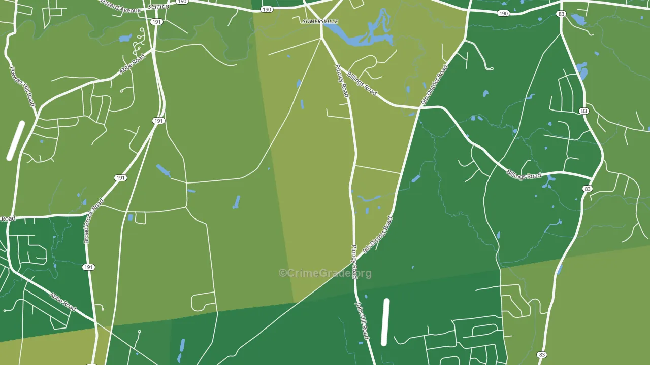 Somersville, CT Map of Murder Rates