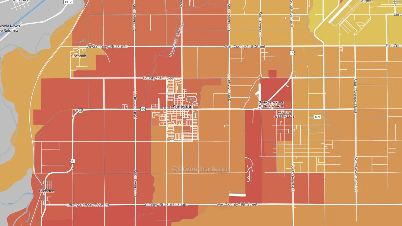 Somerton, AZ Map of Murder Rates