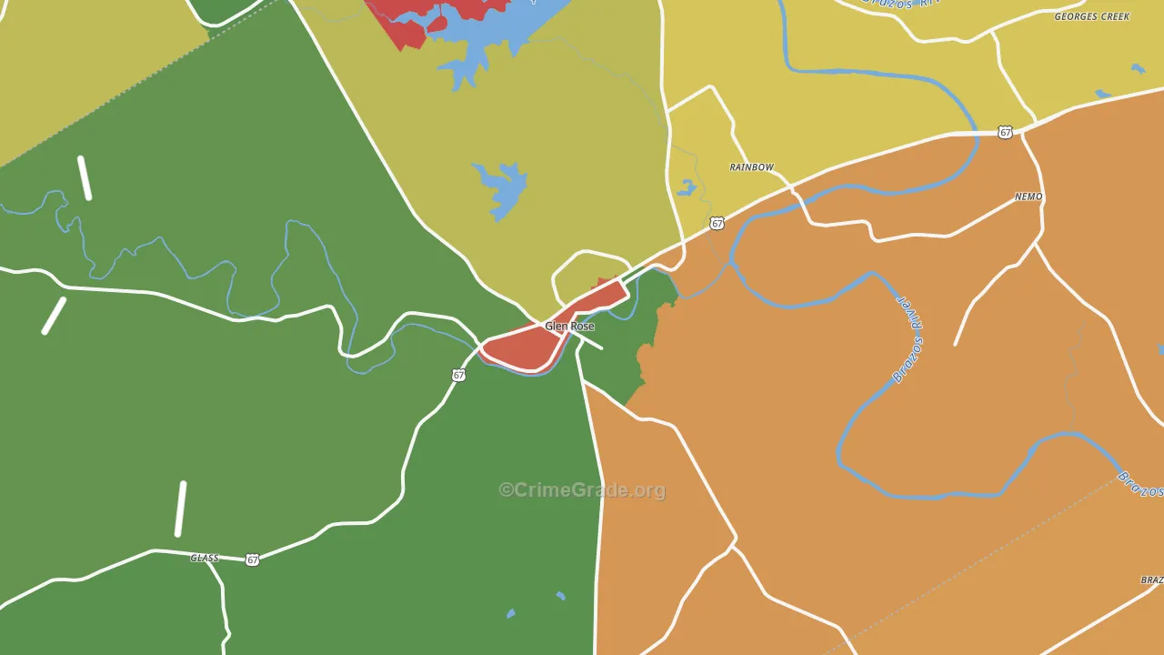 Somervell County, TX Map of Murder Rates