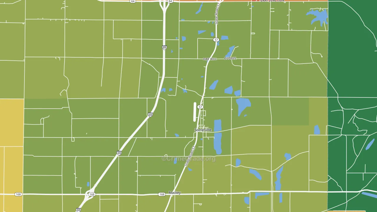 Somerville, IN Map of Murder Rates