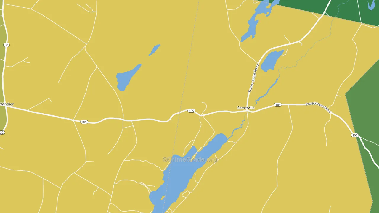 Somerville, ME Map of Murder Rates
