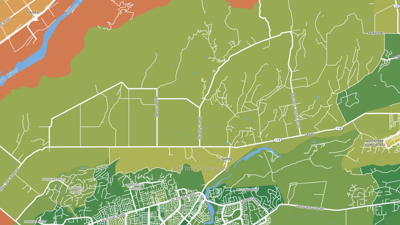 Somis, CA Map of Murder Rates