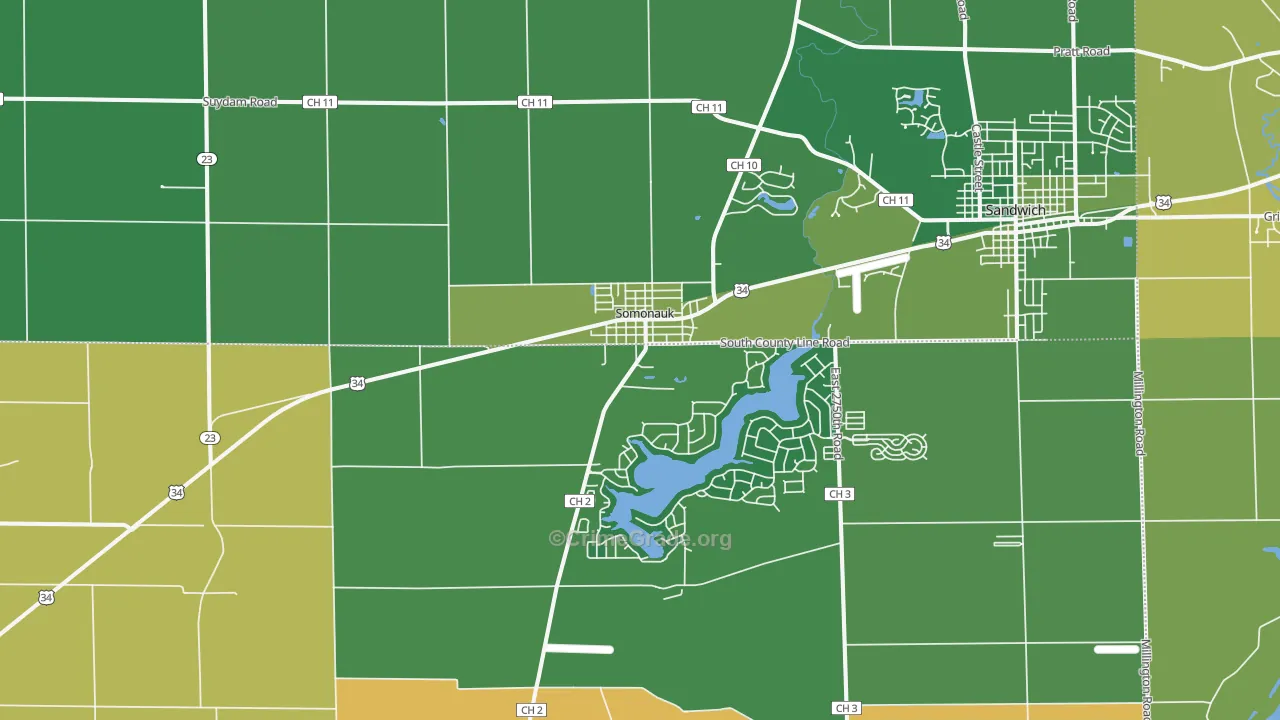 Somonauk, IL Map of Murder Rates