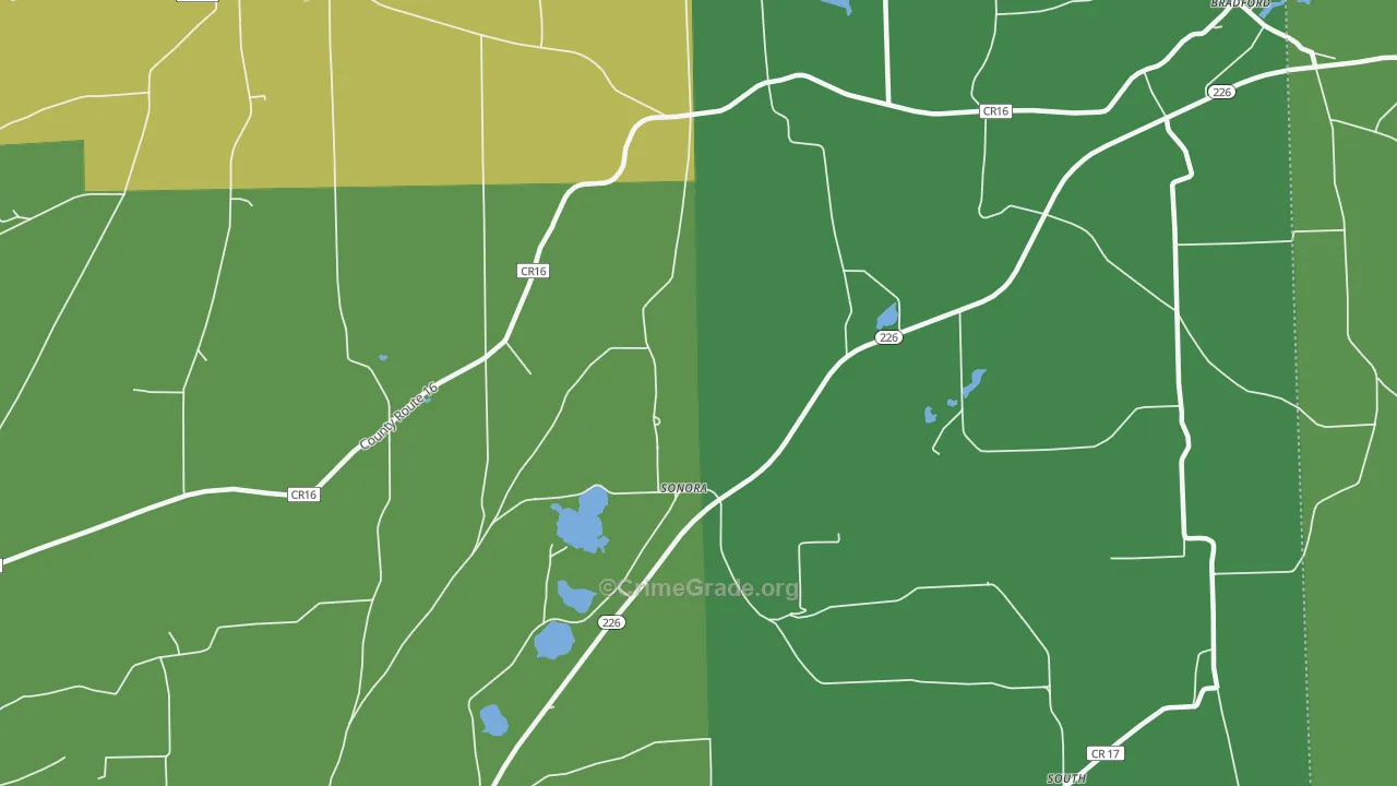 Sonora, NY Map of Murder Rates