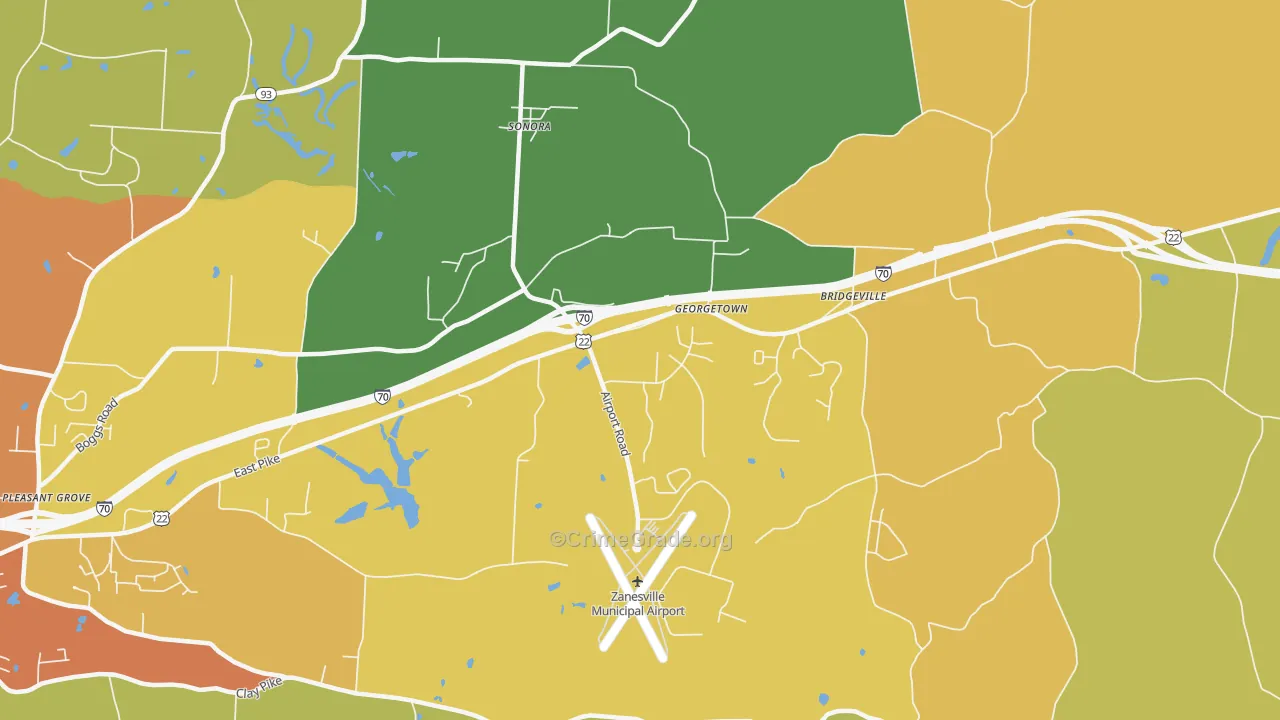 Sonora, OH Map of Murder Rates