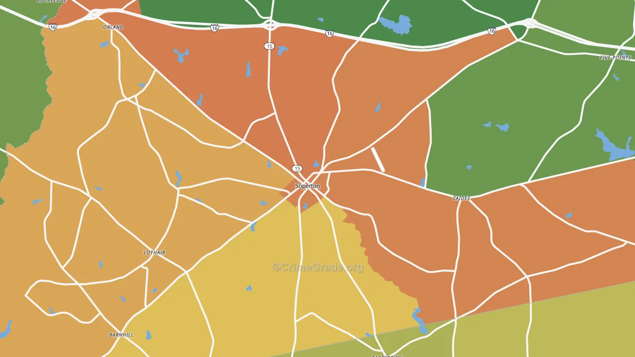 Soperton, GA Map of Murder Rates