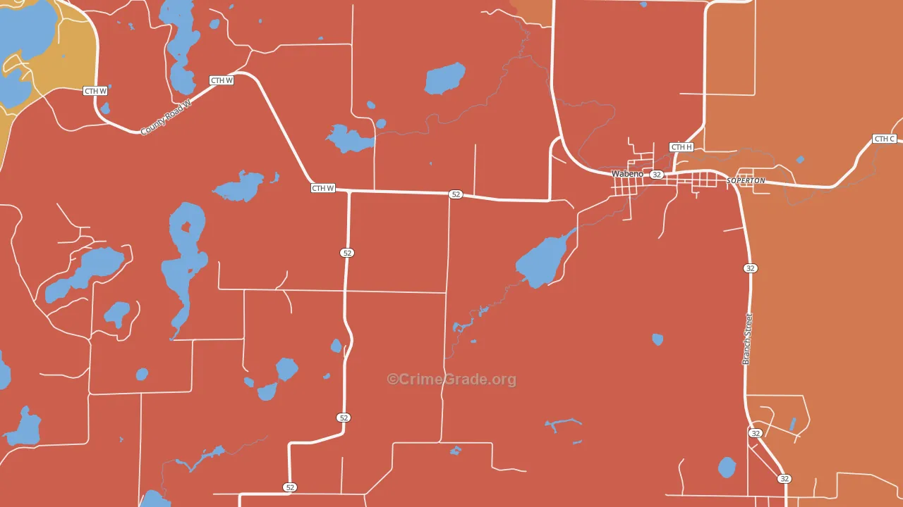Soperton, WI Map of Murder Rates